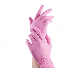 GUANTES NITRILO ROSA SIN POLVO TALLA L