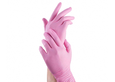 GUANTES NITRILO ROSA SIN POLVO TALLA L